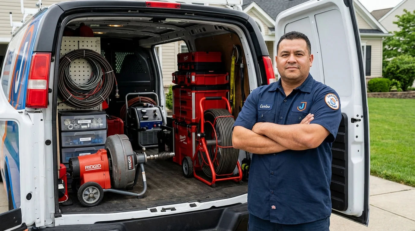 Professional drain cleaning equipment and Johns Plumbing LLC plumber in Homestead