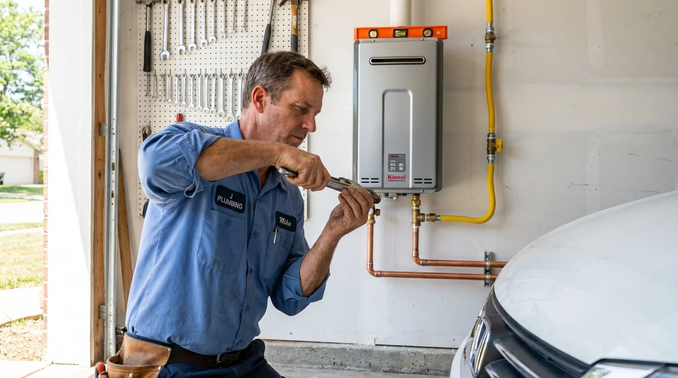 Tankless water heater installation by a Johns Plumbing LLC plumber in Homestead